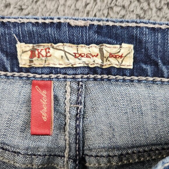 BKE Jeans Women's 33 x 28 Blue Denim Jeans Bootcut Cotton Stretch Drew Buckle - Picture 8 of 11